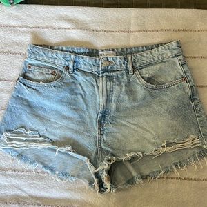 Zara High Rise Denim Jean Shorts